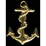 SHIPS ANCHOR GOLD 1 INCH PIN